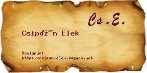 Csipán Elek névjegykártya